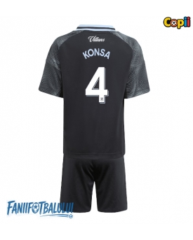 Aston Villa Ezri Konsa #4 Echipament de Fotbal Replică 2025-26 Copii Deplasare (+ Șorturi)